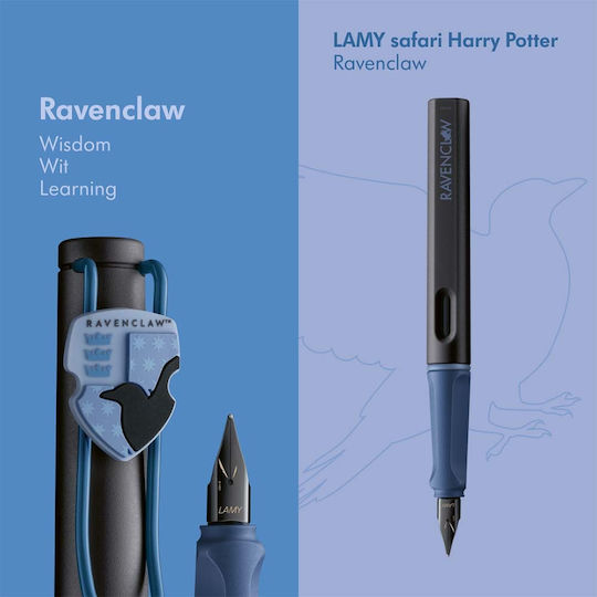 Lamy Safari Stilou Extra Fine Albastru din Plastic cu Roșu Cerneală