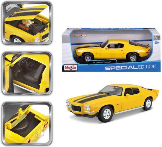Maisto Chevrolet Μεταλλική Φιγούρα Μοντελισμού Αυτοκίνητο Κίτρινη σε Κλίμακα 1:18
