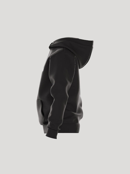 Fleece Επένδυση Παιδικό Φούτερ με Κουκούλα και Τσέπες Black Beauty