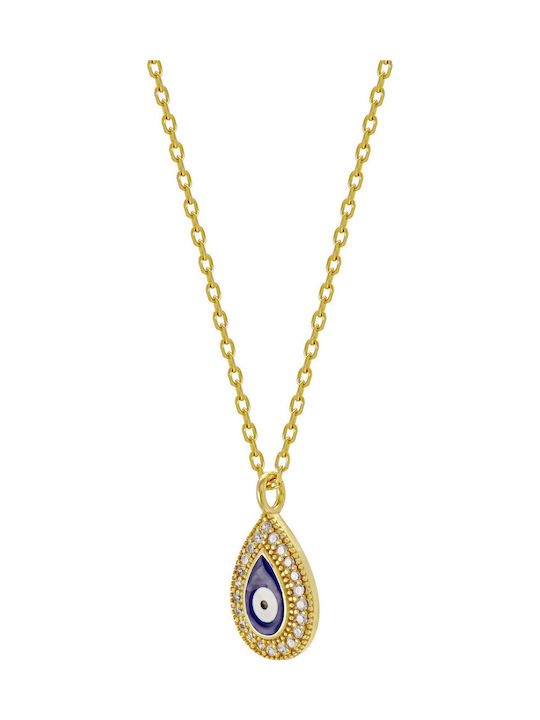 Kiriakos Gofas Eye from Gold Plated Silver with Zircon