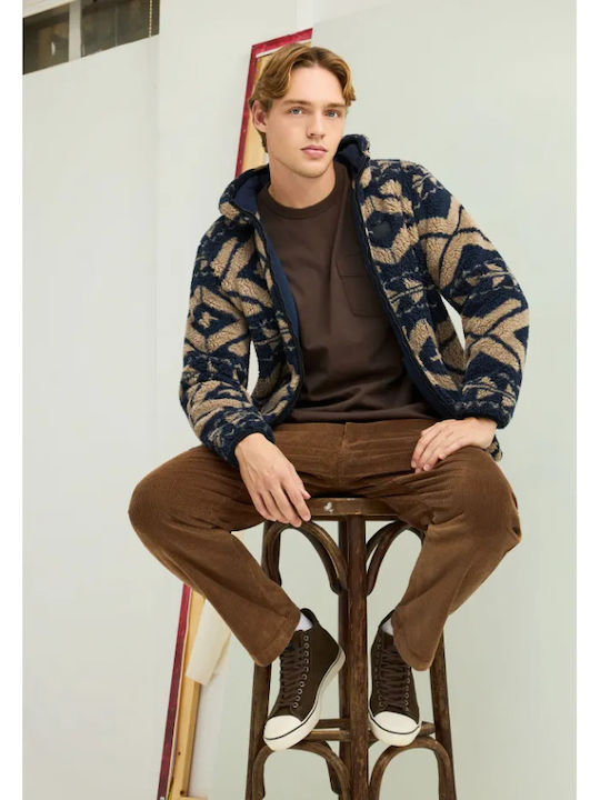 Men's Fleece Hoodie Jacket Navy Blue