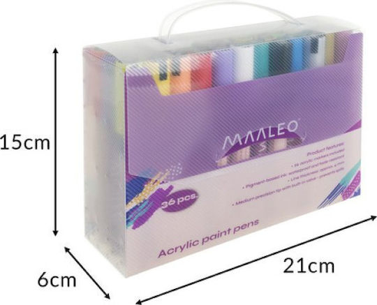 Maaleo Acrylmarker Mehrfarbig 36Stück