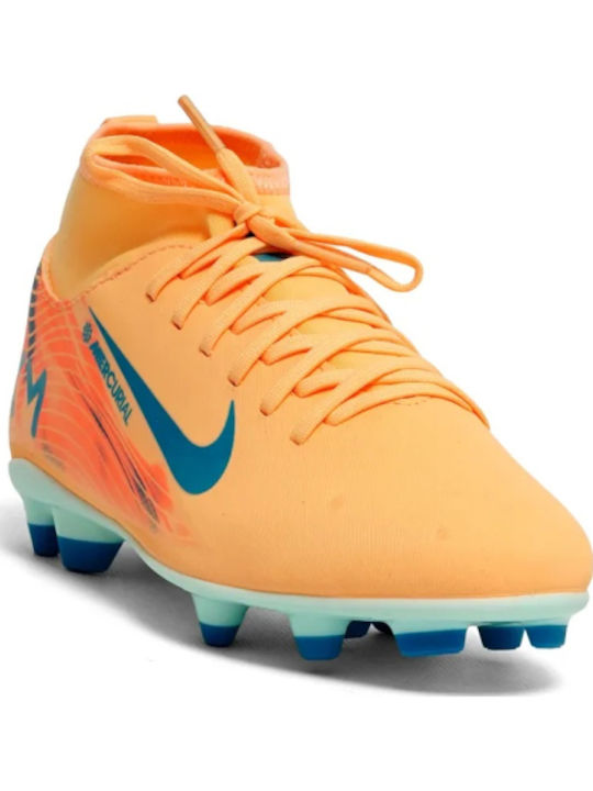 Mercurial Superfly 10 Club Kylian Mbappé FG/MG Детски Футболни Обувки с Бутони Оранжеви