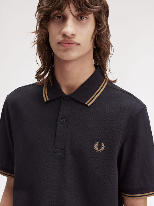 Polo Herrenbluse Kurzarm Schwarze