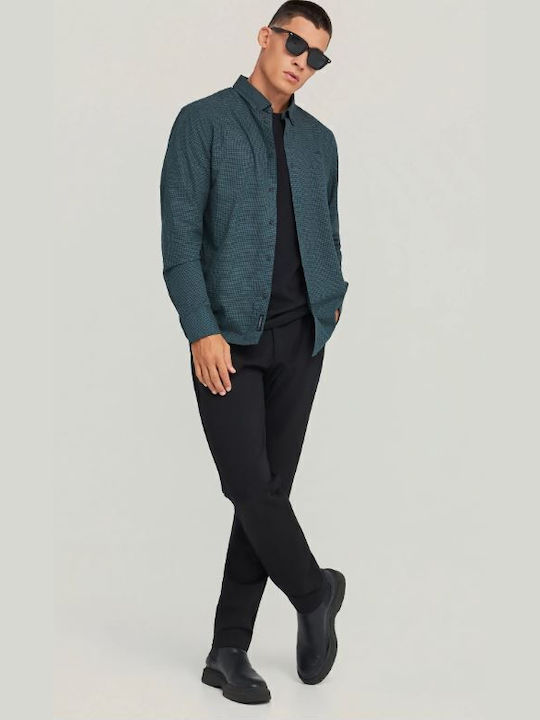 Long-sleeved Cotton Shirt Checked Plaid