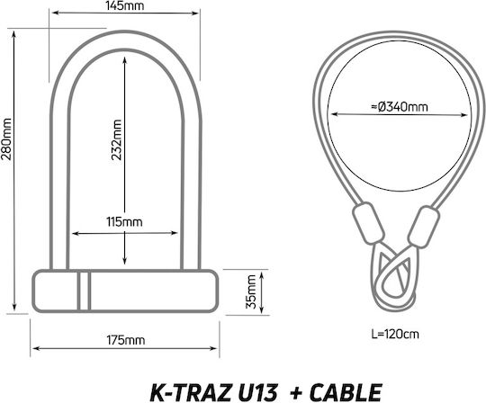 Zefal K-traz Bicycle Cable Lock with Key