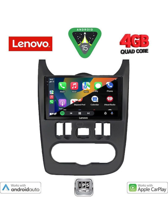 Lenovo Car Audio System for Renault Logan Dacia Duster / Logan / Sandero 2006-2012 (Bluetooth/USB/WiFi/GPS/Apple-Carplay/Android-Auto) with Touch Screen 9"