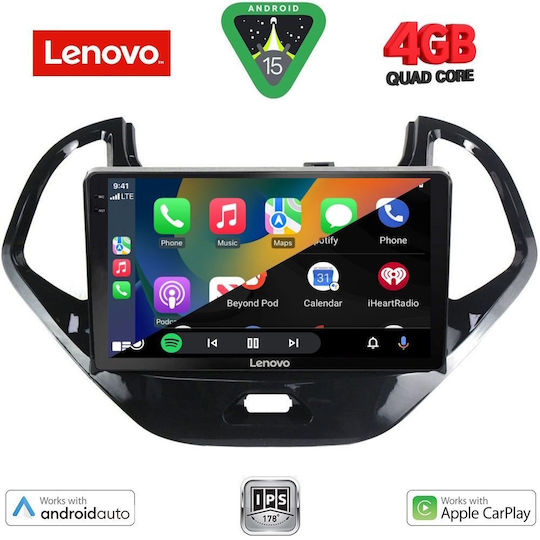 Lenovo Car Audio System for Ford Ka 2017 (Bluetooth/USB/WiFi/GPS/Apple-Carplay/Android-Auto) with Touch Screen 9"