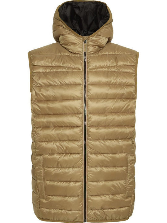 Ärmellos Jacke Beige/Gold
