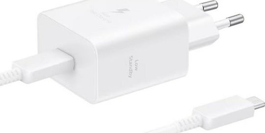 Samsung Charger with USB-C Port and Cable USB-C - USB-C 45W Power Delivery Whites (EP-T4511X)