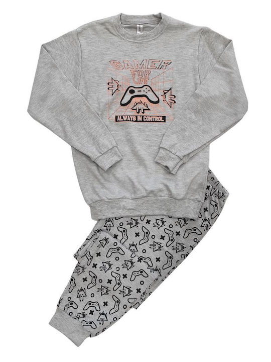 Dreams by Joyce Kids Winter Nightwear Gray Melange Gamer Life