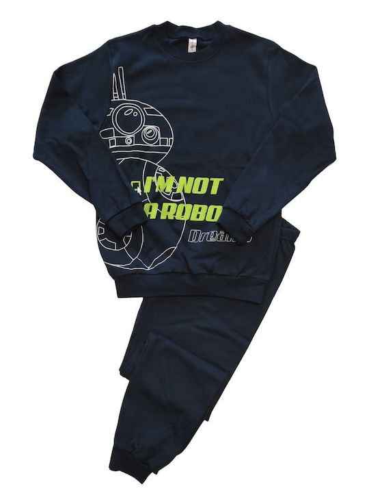 Dreams by Joyce Kids Winter Pajamas Dark Blue Navy Blue I’m Not A Robot