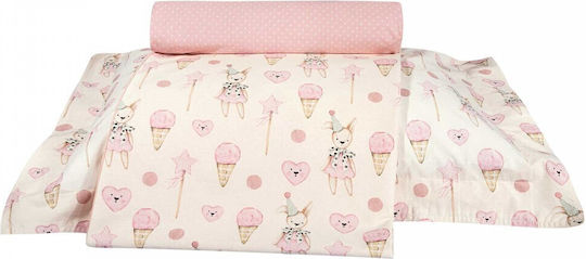 Greenwich Polo Club Sheet Set Single Cotton Ivory - Pink 170x240cm 3pcs