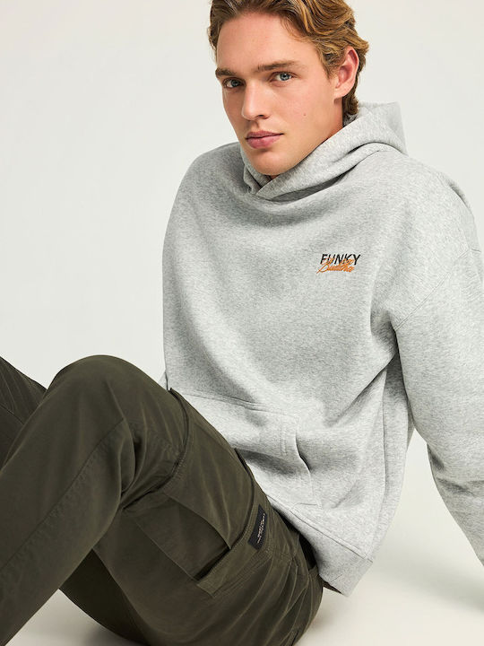 Φούτερ με Κουκούλα Γκρι FBM012-018-06-GREY-MEL