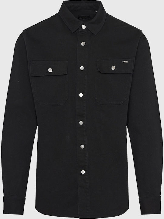Long Sleeve Denim Overshirt Black