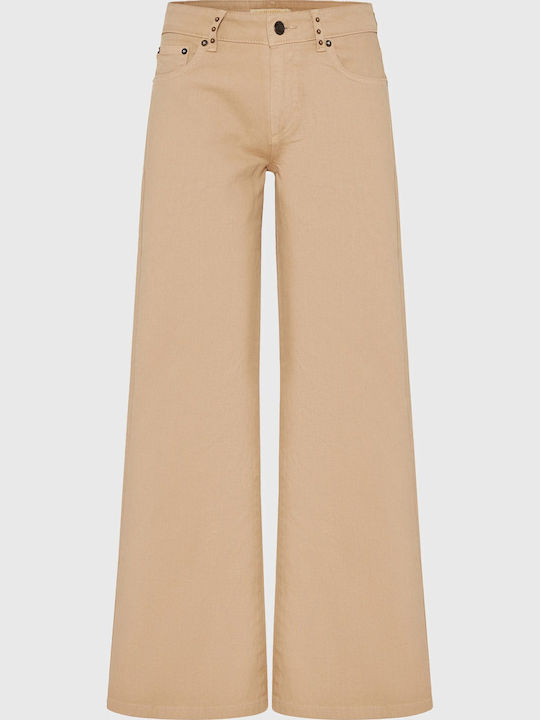 High Rise Women's Jean Pants in Regular Fit Beige