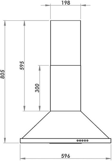 Kumtel Chimney Vent Hood 60cm Inox