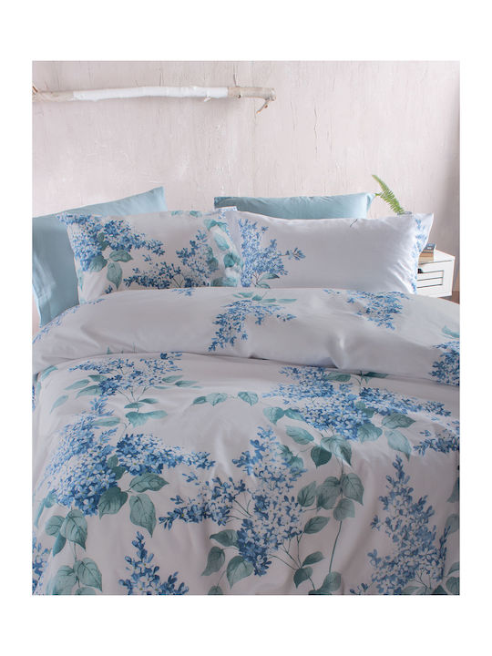 Rythmos Eve Σετ Σεντόνια King Size με Λάστιχο 230x260+25εκ. Μπλε (4τμχ)