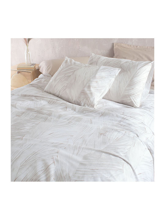 Rythmos Duvet Cover Set Cotton Single with Pillowcase 160x250 Palm Multicolored