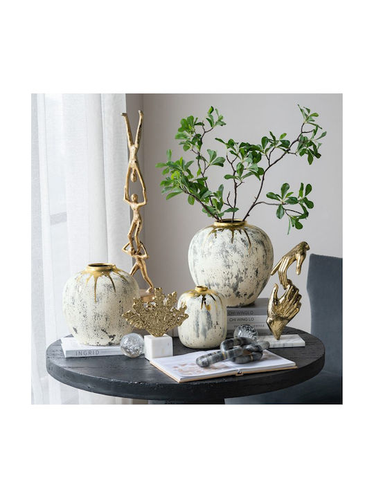 Artekko Decorative Vase Kayle Beige 30x30x30cm
