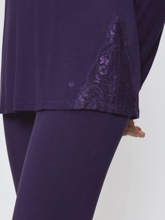 Triumph Χειμερινό Γυναικείο Σετ Πιτζάμας Purple Timeless Sensuality Pk Lsl