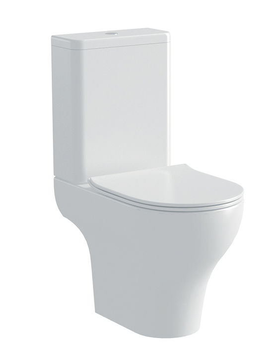 Orabella Clear Rimless Wall-Mounted Toilet Безръбрен с Стройна Капак Софт Клоуз White