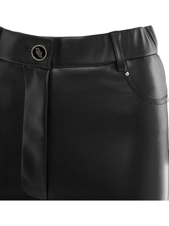 Women's Fabric Trousers Regular Fit Black