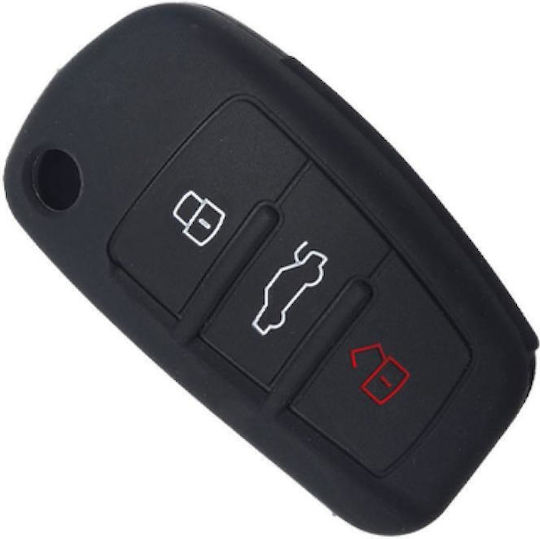Husă Silicon Cheie Audi 3 Butoane 3 Culori Roșu