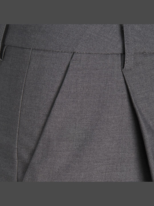 Women's High-waisted Fabric Trousers in Wide Line Anthracite