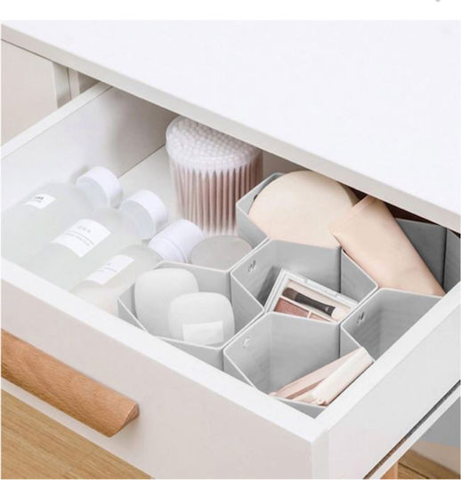 Plastic Drawer Divider for Underwear in Gray Color 36.5x6.5cm 8pcs