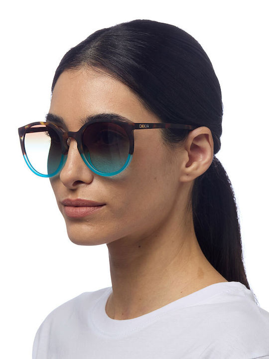 Okkia Unisex Sunglasses with Blue Frame and Blue Lens OK045HB