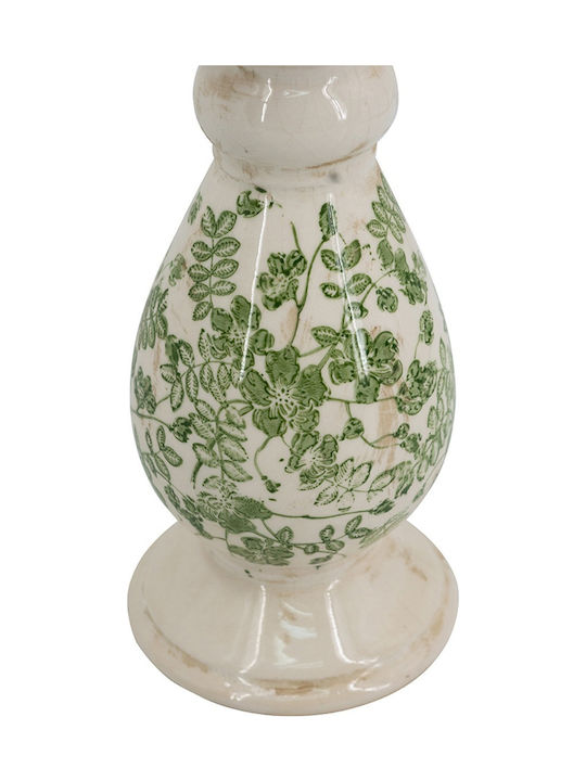Artekko Aurelion Candle Holder Ceramic in White Color 12x25.5x12cm 1pcs