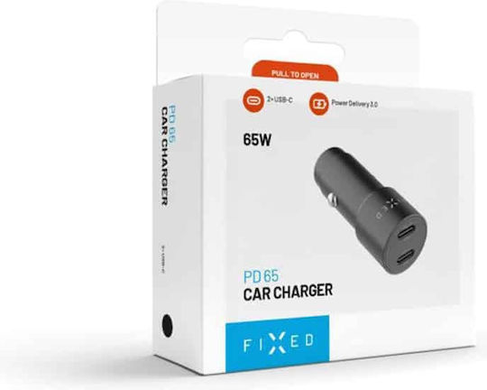 Fixed Auto-Ladegerät 65W 3A mit 2xType-C Schwarz Farbe