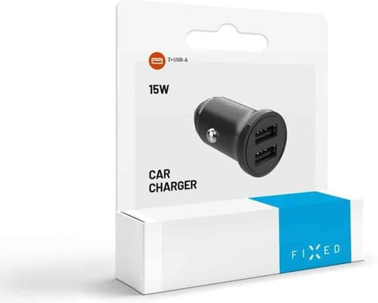 Fixed Auto-Ladegerät 15W 3A mit 2xUSB-A Schwarz Farbe