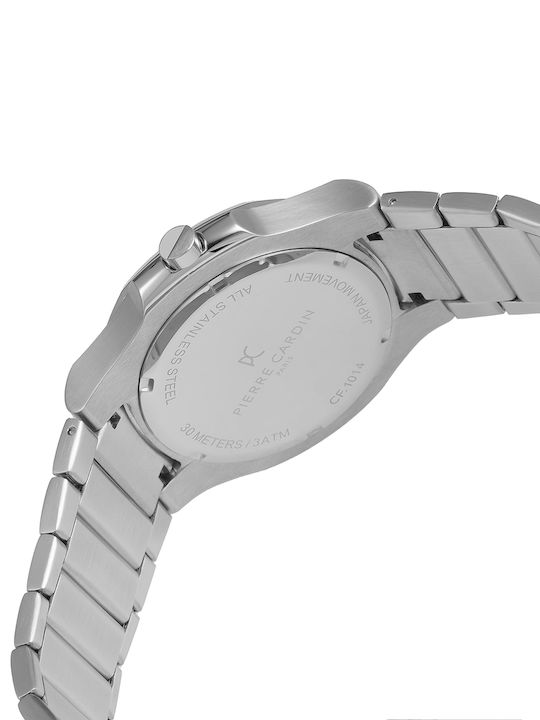 Pierre Cardin Herrenuhr Batterie mit Silber Metallarmband