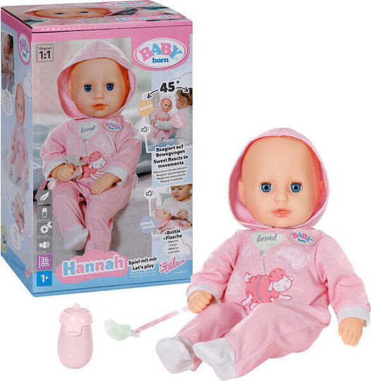 ZAPF Creation Baby Born Păpușă Bebe Hannah 36 Cm