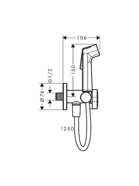 Hansgrohe Επιτοίχια Μπαταρία Μπιντέ