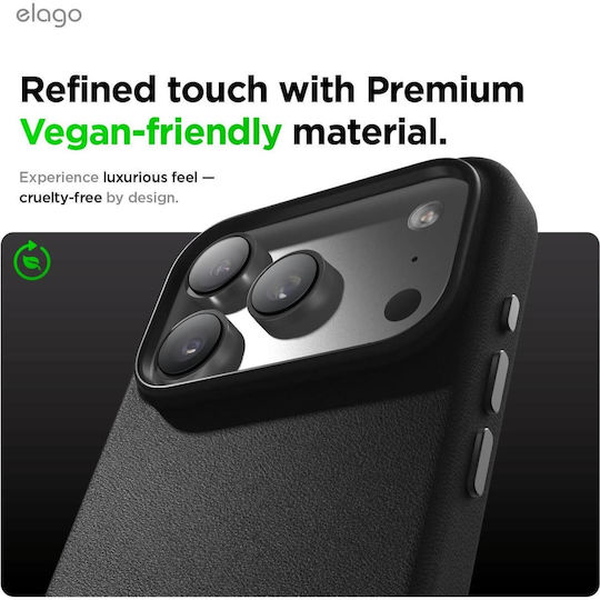 Elago Back Cover Piele Negru (iPhone 17 Pro)