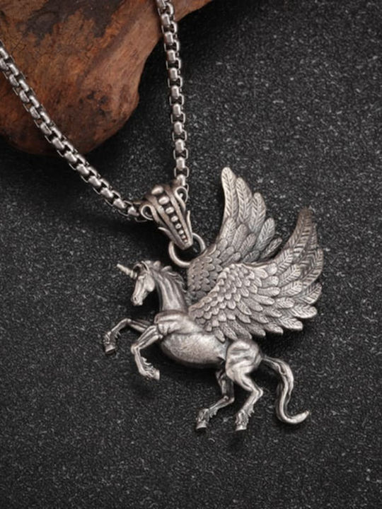 Silver Necklace Pegasus Horse Greek Mythology Molfs