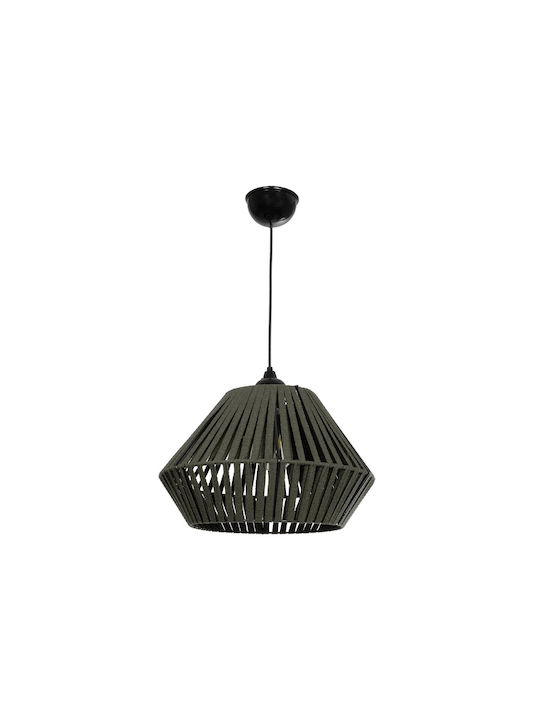 GloboStar Nui Hängelampe Grün Boho mit Seil für Fassung E27 36x36x27cm.