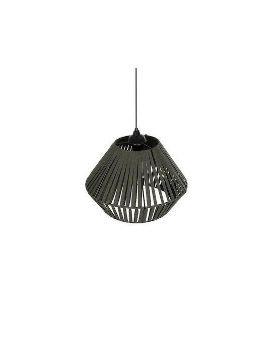 GloboStar Nui Hängelampe Grün Boho mit Seil für Fassung E27 36x36x27cm.