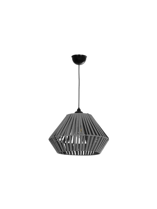 GloboStar Nui Hängelampe Gray Boho mit Seil für Fassung E27 36x36x27cm.