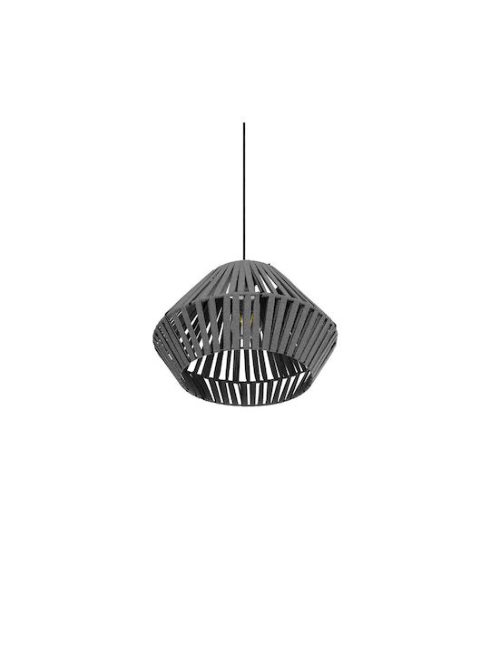 GloboStar Nui Hängelampe Gray Boho mit Seil für Fassung E27 36x36x27cm.