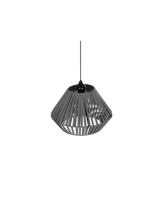 GloboStar Nui Hängelampe Gray Boho mit Seil für Fassung E27 36x36x27cm.