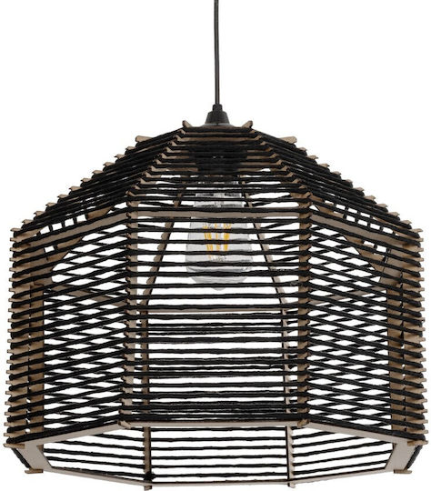 GloboStar Vork Κρεμαστό Φωτιστικό Μαύρο 40x40x36εκ.