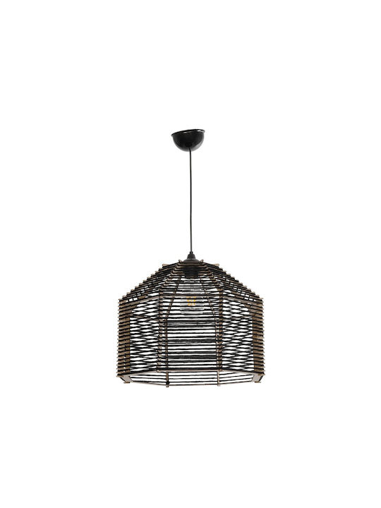 GloboStar Vork Pendant Light Black Boho with Rope for Socket E27 40x40x36cm
