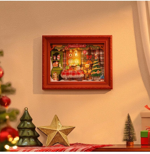 Rolife Construction Toy Wooden Robotime Christmas Eve Party with Frame LED for Children 14+ Years