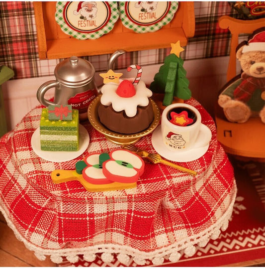 Rolife Construction Toy Wooden Robotime Christmas Eve Party with Frame LED for Children 14+ Years