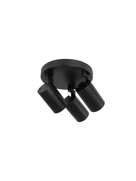 kelvo Triple Spot with Socket GU10 in Black Color