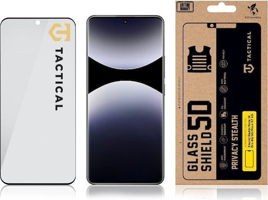 Tactical 5D 0.33mm Full Glue Privacy Tempered Glass Black (Redmi Note 14 Pro 4G)